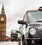 A London taxi cab on Tower Bridge