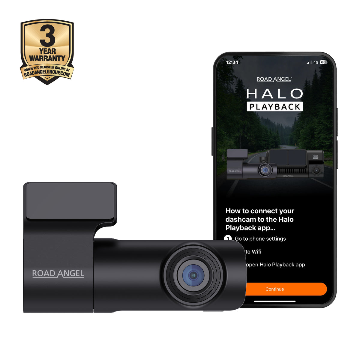 Cera Care NEW Halo Start 1080p Full HD Compact Dash Cam With Quick Release Mount - Free 32GB Automotive SD Card