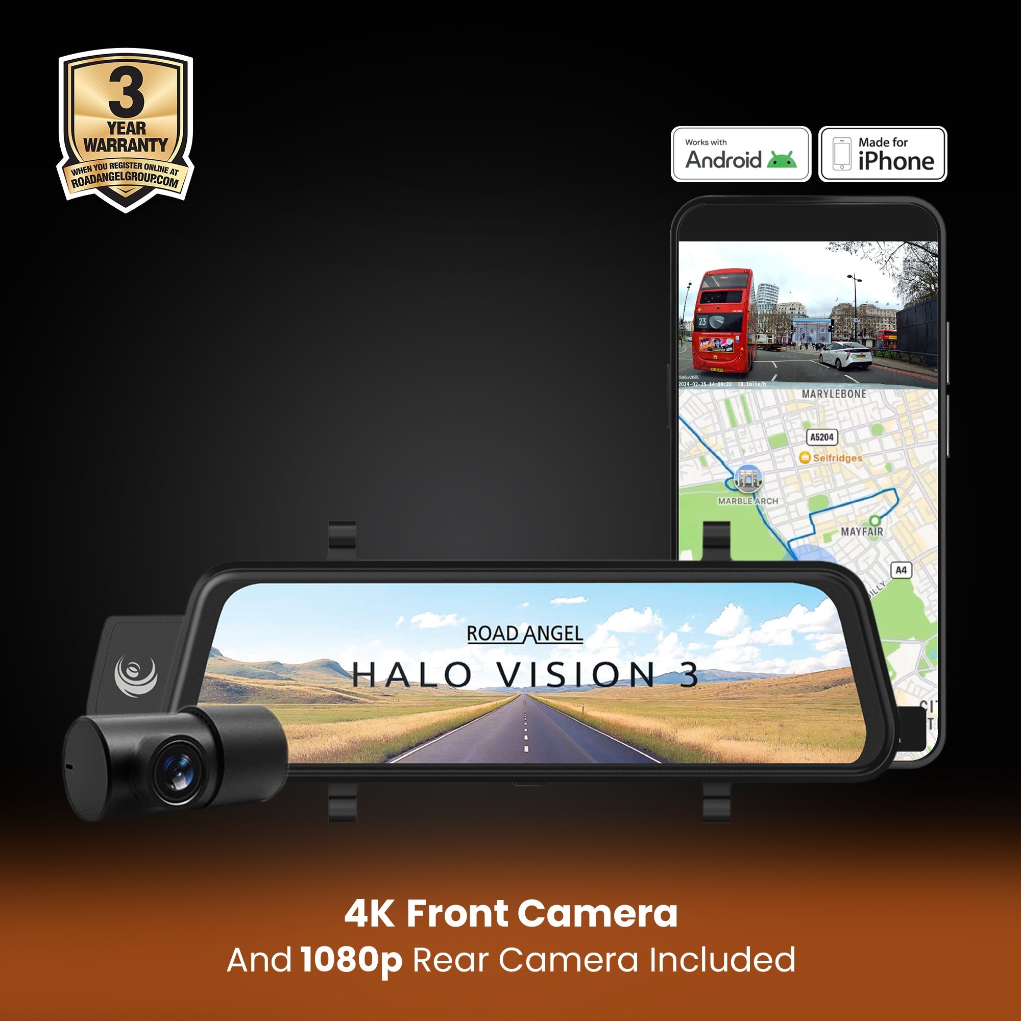 Halo Vision 3 4K Mirror Dash Cam - image 2