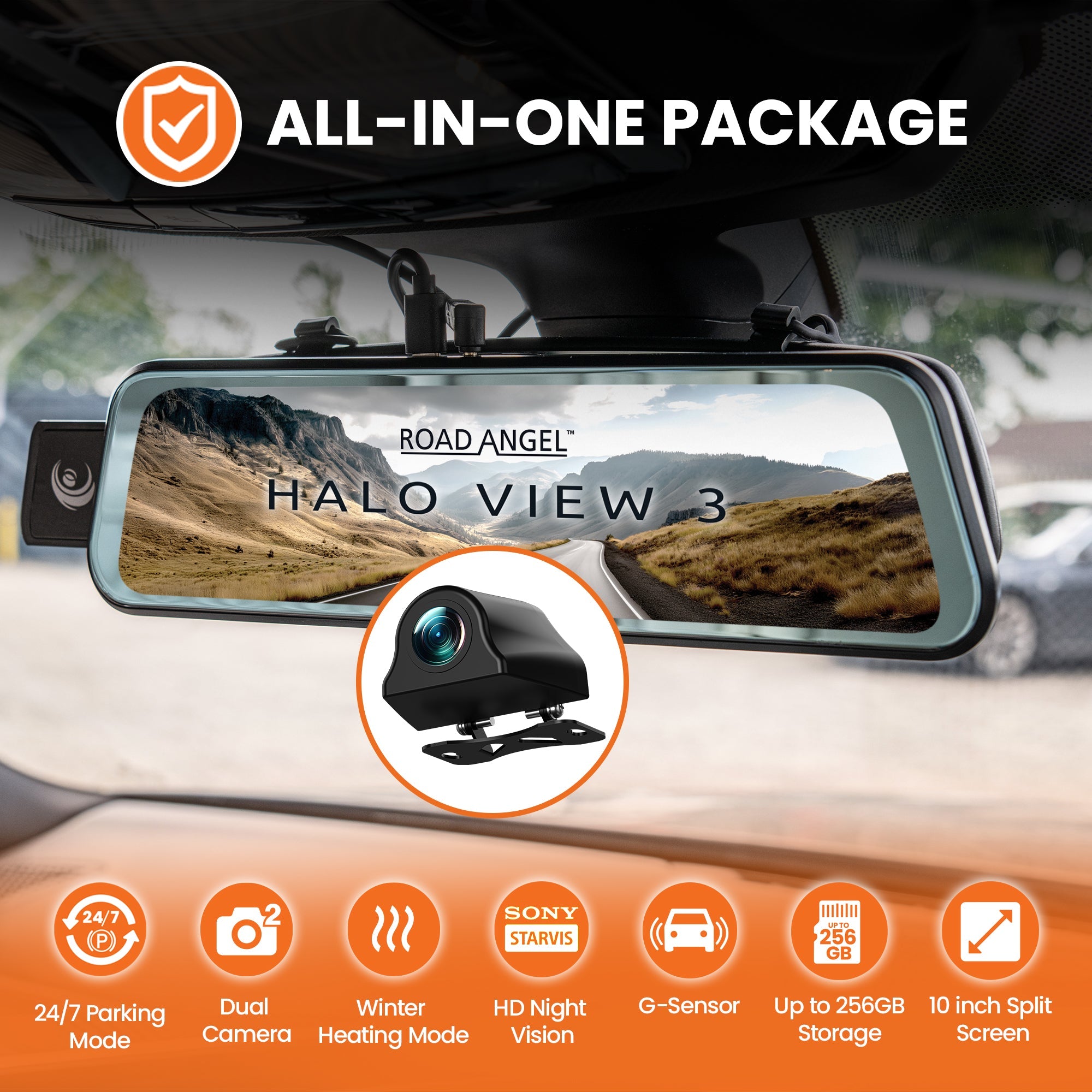 Halo View 3 4K Mirror Dash Cam + Reverse Aid - image 19