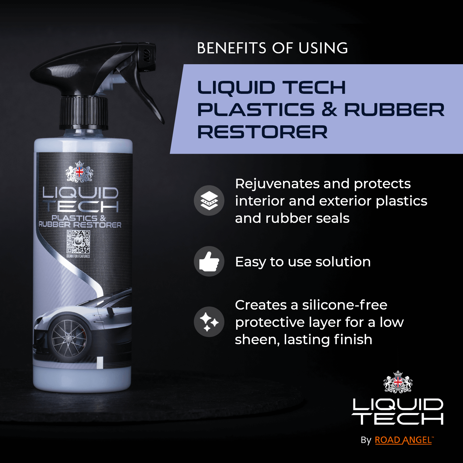 Liquid Tech Car Care - Plastics & Rubber Restorer - 500ml