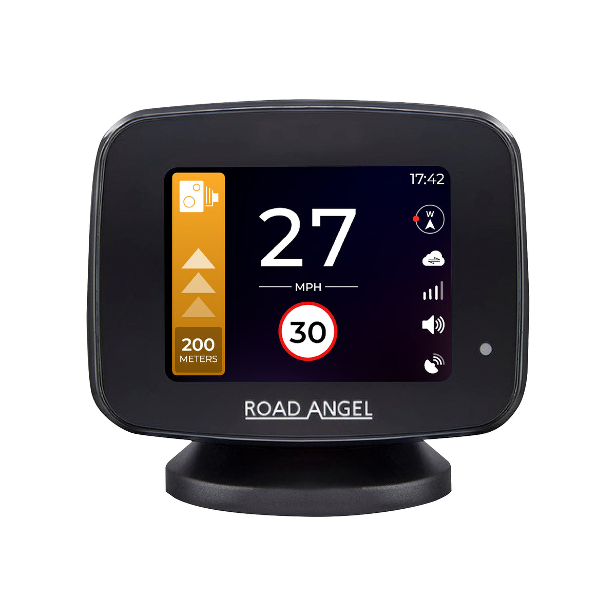 Road Angel Pure One Speed Camera Detector With Speed Awareness - Free Screen Protector