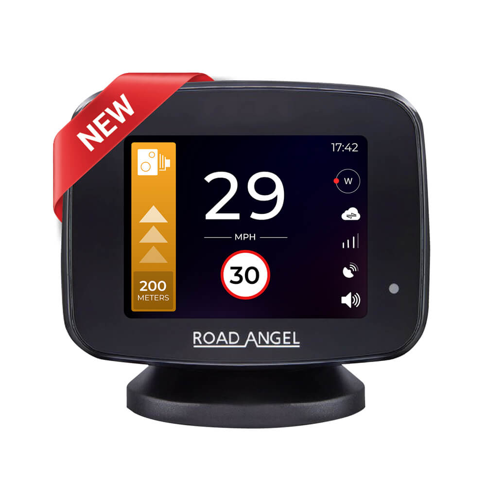 NEW - 2024 Road Angel Pure One Speed Camera Detector & Speed Awareness Device With Free Screen Protector
